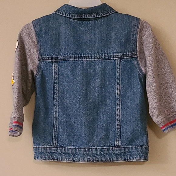 H&M denim jacket with soft grey sleeves - Picture 2 of 8